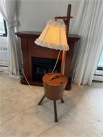 Vintage Sewing/Craft Bucket Floor Lamp