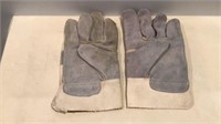 E5) work gloves, mens XL,canvas and leather