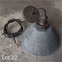 12in Brown Metal Ceiling Light