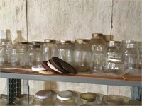 Lot of glass jars, jugs and bottles (30+)