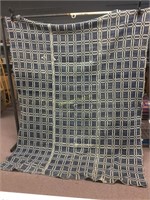 Antique loom woven coverlet. I think the fringe