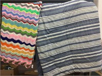 Blue & white stripe comforter- 72" x 84" and