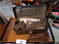 Railroad Spikes & Other Tools w/ Metal Tool Box