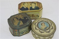 Vintage tin litho souvenir tins Royal Family 1950s