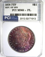 1878 7TF Rev 78 Morgan MS65+ PL LISTS $3050