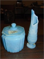 (2) Pieces of Unmarked Fenton Glass