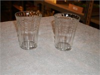Vintage Elegant Clear Glass Tumblers w/Diamond