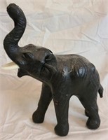 Vintage leather elephant decorative piece