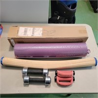 (2) Yoga Mats & Workout Weights