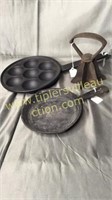 Cast iron muffin skillet, skillet and dough