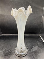 CIRCA1907 FENTON FRENCH OPALESCENT SWUNG VASE