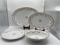 1920's CZECH "BRIDAL ROSE" SERVING PIECES