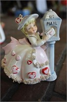 Vintage Figurine of Women w/mailbox