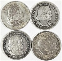 3 Columbian & 1 Carver Silver Commem. Half Dollars