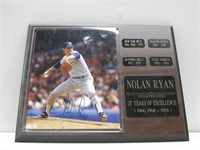 12"x 15" Autographed Nolan Ryan Plaque No COA