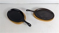 (1) Cast Iron Sizzle Platter Duo