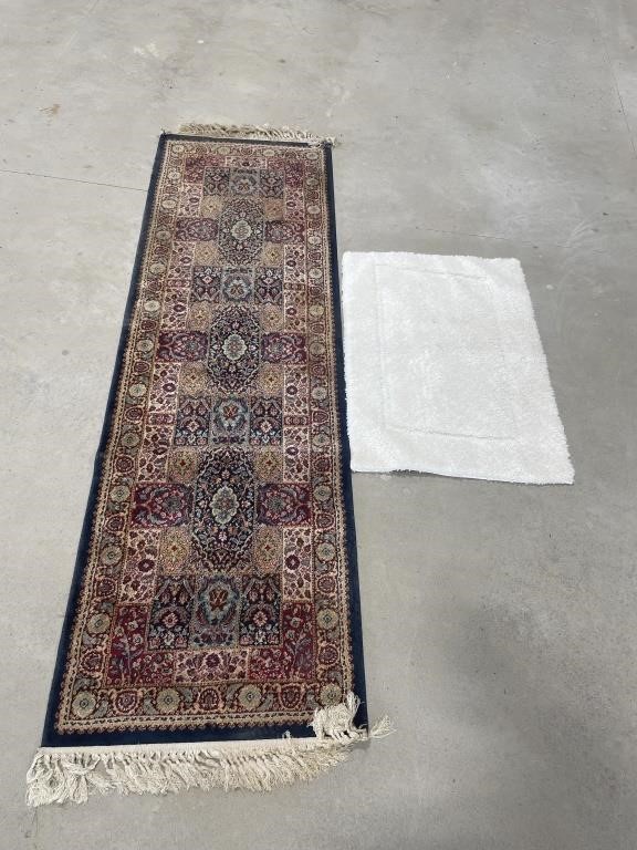 Large floor, rug, and white bathroom rug