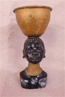 Geo L. Travino Nubian African head bust vase,