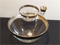 Silver Rim Chip & Dip & Toothpick Snack Set