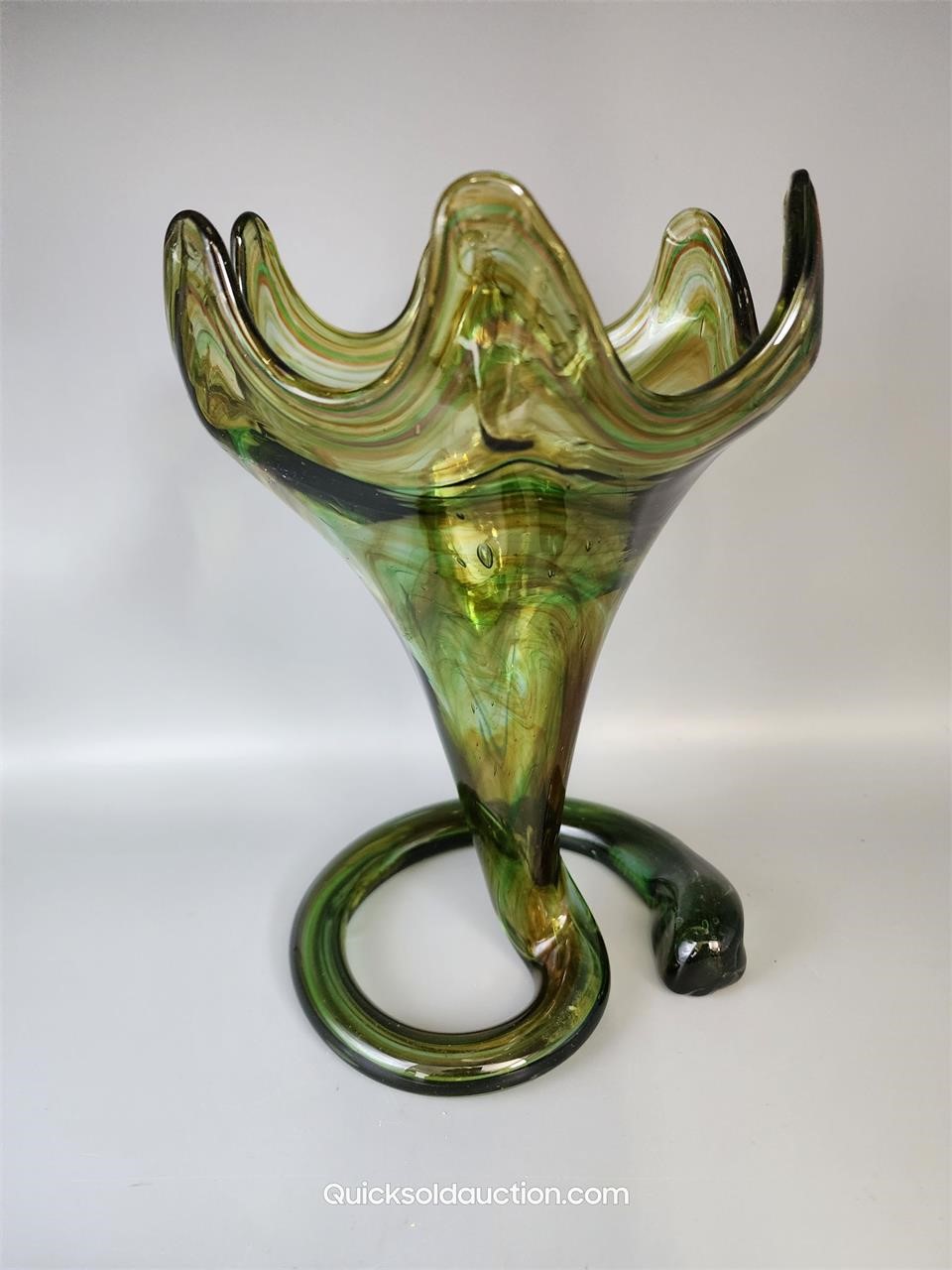 Vintage Murano? MCM Hand Blown Greens, Caramel Swi