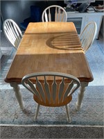 Oak and White Kitchen table and 4 chairs - solid