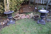 RE-LIST - Set of 2 Cast Iron Urns - 2 of 2 sets