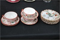 LOT OF HAND PAINTED JAPANESE PLATES AND