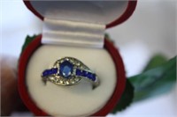 Woman's Blue Sapphire Ring Size 8