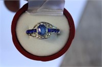 Woman's Blue Sapphire Ring Size 8