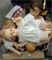 Large Box Of Vintage Dolls
