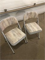 Two Nice Folding Heavy Duty Metal Chairs With