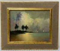 Tropical Beach Oil Painting by R. Michael Shannon