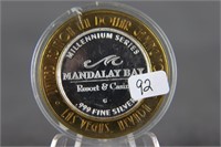 .999 Silver Poker Chip - Mandalay Bay - Las Vegas,
