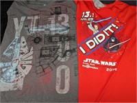 2 Star Wars Men's XL Shirt Millennium Falcon & Run