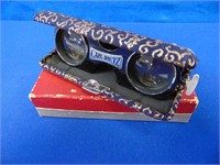 Vintage Fabric Covered Compact  Opera Glasses By