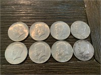 (8) 1964 Kennedy Half Dollars