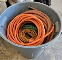 TRASH CAN OF WATER HOSE, AIR HOSE, DROP CORD