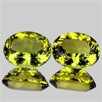 Natural Green Gold Lemon Quartz Pair 15x12 MM - VV