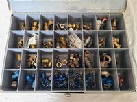 Metal parts cabinet and brass fittings