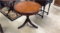 Mahogany Leather Top Drum Table
