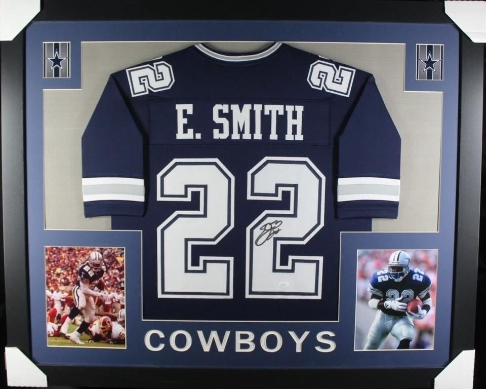 Autographed Emmitt Smith Custom Framed Jersey