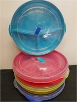 4 divided food storage containers with lids