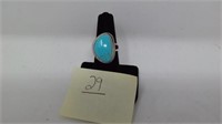 STERLING & TURQUOISE SIZE 7 RING