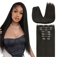 Lashey Clip in Hair Extensions Real Human Hair, 9p