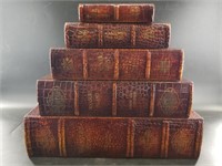 Large set of fine faux book boxes, very detailed w