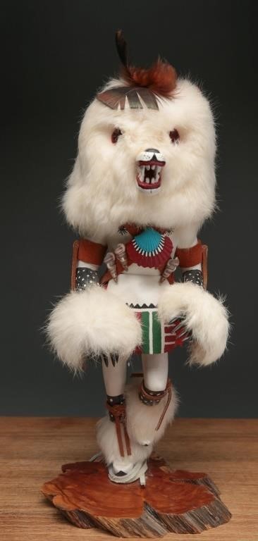 Native American White Bear Kachina Doll
