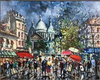 Montmarte, Sacre-Coeur Paris Tourist Painting