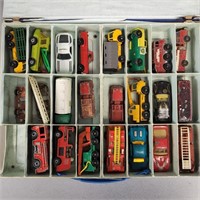 (24) VINTAGE MATCHBOX CARS WITH CASE