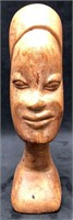 Carved Wood Head Of An African Woman