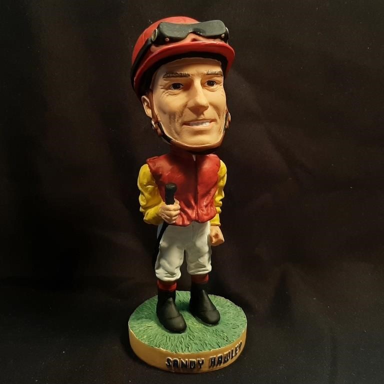 Signed Jockey Sandy Hawley Bobblehead